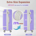 28 In Luggage 1 Piece With Tsa Lockexpandable Lightweight Suitcase Spinner Wheels, Vintage Luggage,Purple Change To Sku:N732P171623I Purple Abs