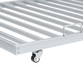 Heavy Duty Sturdy Meta Twin Over Twin With Trundle Bunk Bed L Noise Reduced Safety Guardrail No Box Spring Needed,Gray Silver Twin Gray Silver Metal