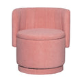 360 Degree Swivel Back Sofa Chair With Storage Space, Suitable For Bedroom And Living Room Pink Pink Boucle