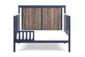 Connelly 4 In 1 Convertible Crib Midnight Blue Vintage Walnut Blue Brown Wood