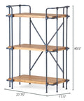 Yorktown 3 Shelf Bookcase Natural Metal & Wood