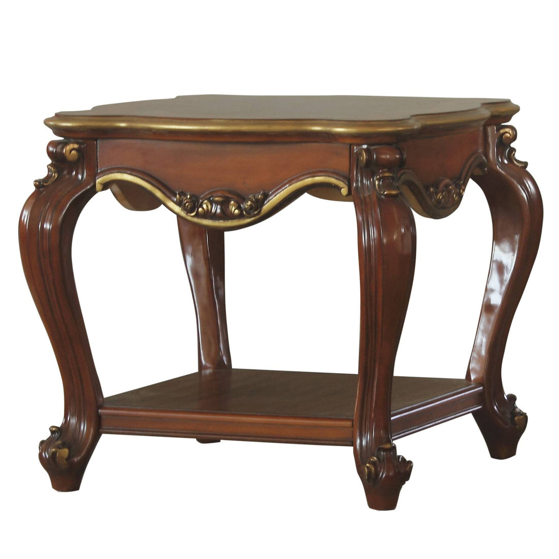 Honey Oak End Table With Bottom Shelf Honey Primary Living Space Shelves Square Wood