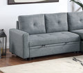 Black Gray Polyfiber Convertible Sectional Sofa Pull Out Bed Couch Storage Chaise Reversible 2Pc Sectional Living Room Furniture Grey Black Primary Living Space Tufted Back Contemporary,Modern L Shaped Square Arms Plywood 4 Seat