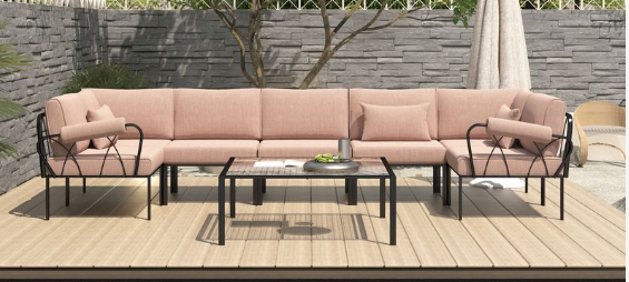 Rajni Pink Fabric Patio Pillow Pink Fabric