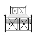 Black Finish Metal Frame 1Pc Twin Platform Bed Modern Traditional Bedroom Furniture Box Spring Not Required Twin Black Metal Bedroom Metal