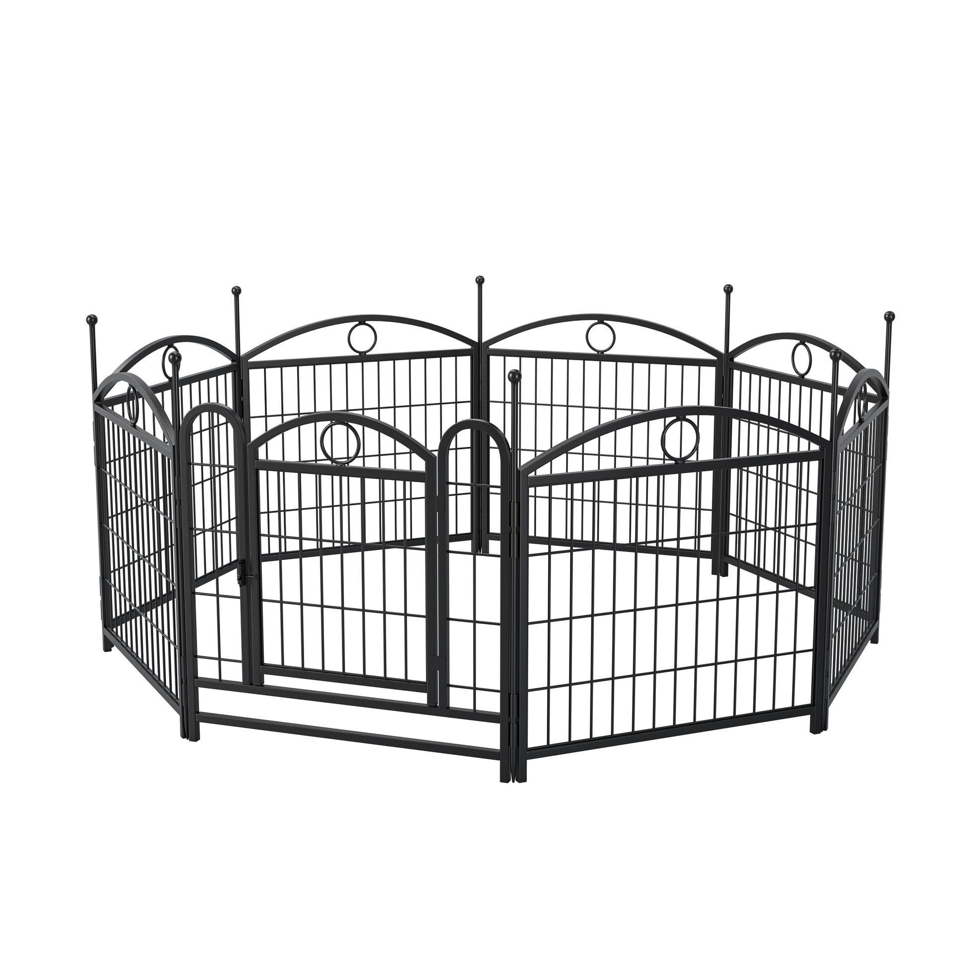 Dog Playpen Indoor 24 Inch 8 Panels Metal Dog Pen Pet Dog Fence Outdoor Exercise Pen With Doors, Heavy Duty Dog Fence Puppy Pen For Large Medium Small Dogs Indoor Outdoor Foldable Pet Exercise Pen