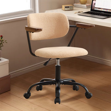 Sty 360 Rotating Wheel Height Adjustable Computer Chair, Simple Leisure Chair With Backrest Support Armrests For Home Office Desks And Chairs, Suitable For Dressing Rooms, Offices, And Living Rooms