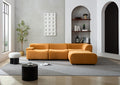 Wks8W Orange, Durable Fabric, 4 Sectional Sofa, High Density Sponge And Solid Wood Frame Orange Fabric 4 Seat