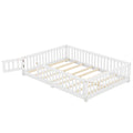 Full Size Bed Floor Bed With Safety Guardrails And Door For Kids, White Old Sku: W158090689 Full White Pine