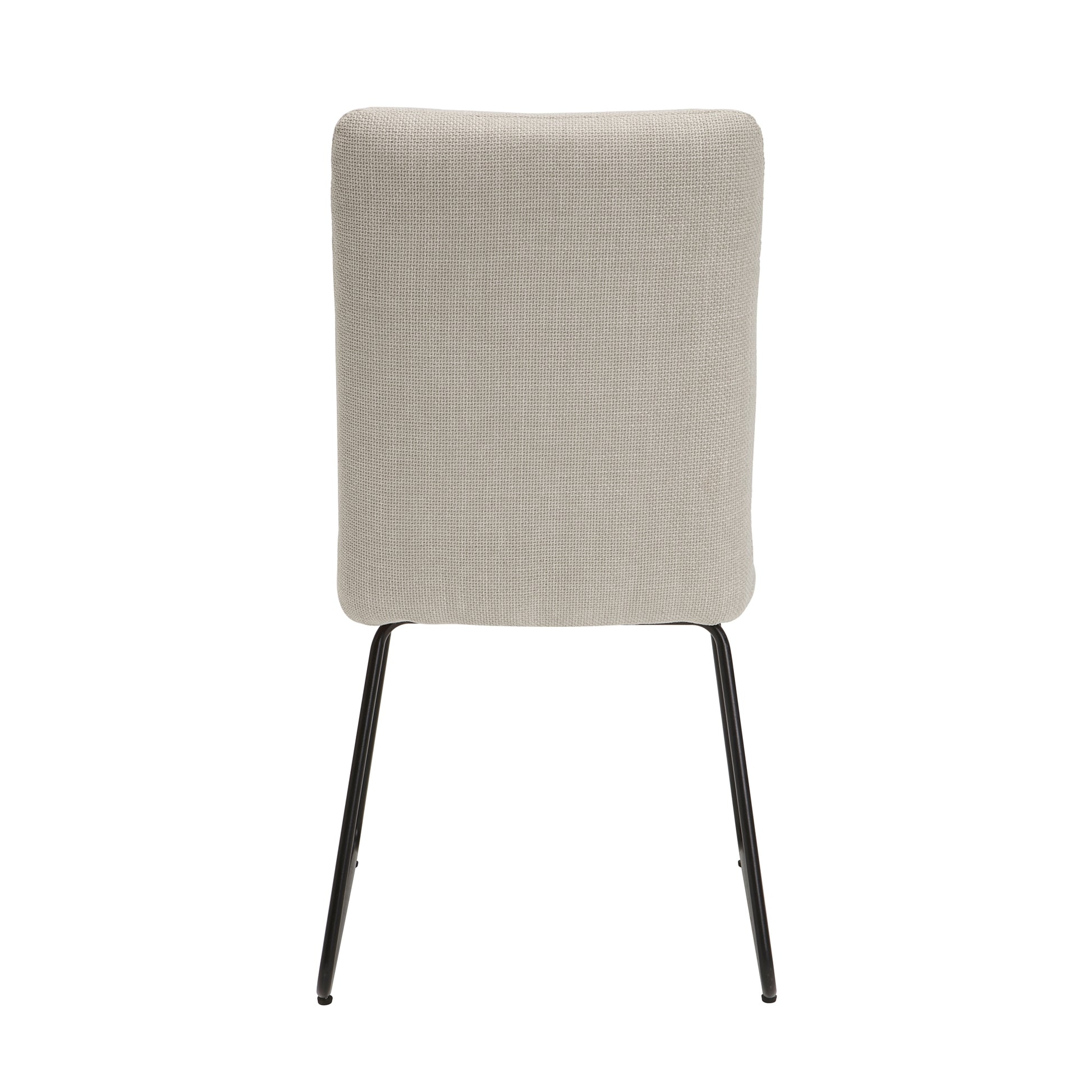 Modern Design Beige Fabric Upholstered Side Chairs 2Pc Set, Tabular Black Finish Metal Legs Casual Dining Furniture Beige Dining Room Casual,Modern Side Chair Fabric