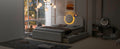 Queen Size Upholstered Platform Bed With Multi Functional Headboard, Trundle And 2 Drawers, White Box Spring Not Required Queen White Wood Bedroom Upholstered
