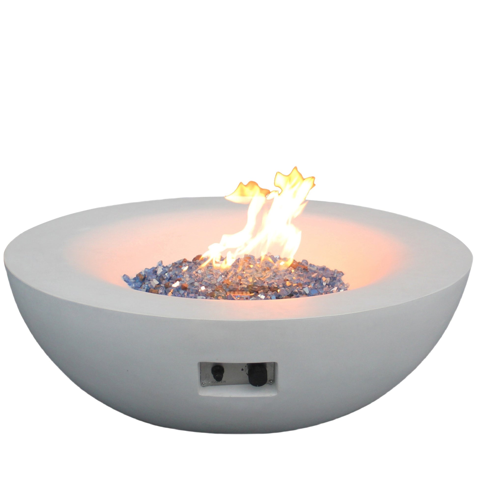 42 Inch Outdoor Concrete Propane Gas Fire Pit Bowl In Antique White Color Antique White Garden & Outdoor American Design,Contemporary,Luxury,Modern Fiberglass Concrete