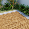 30 Pcs Interlocking Deck Tiles Striped Pattern, 12