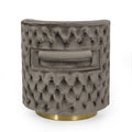 Swivel Arm Chair Grey Fabric