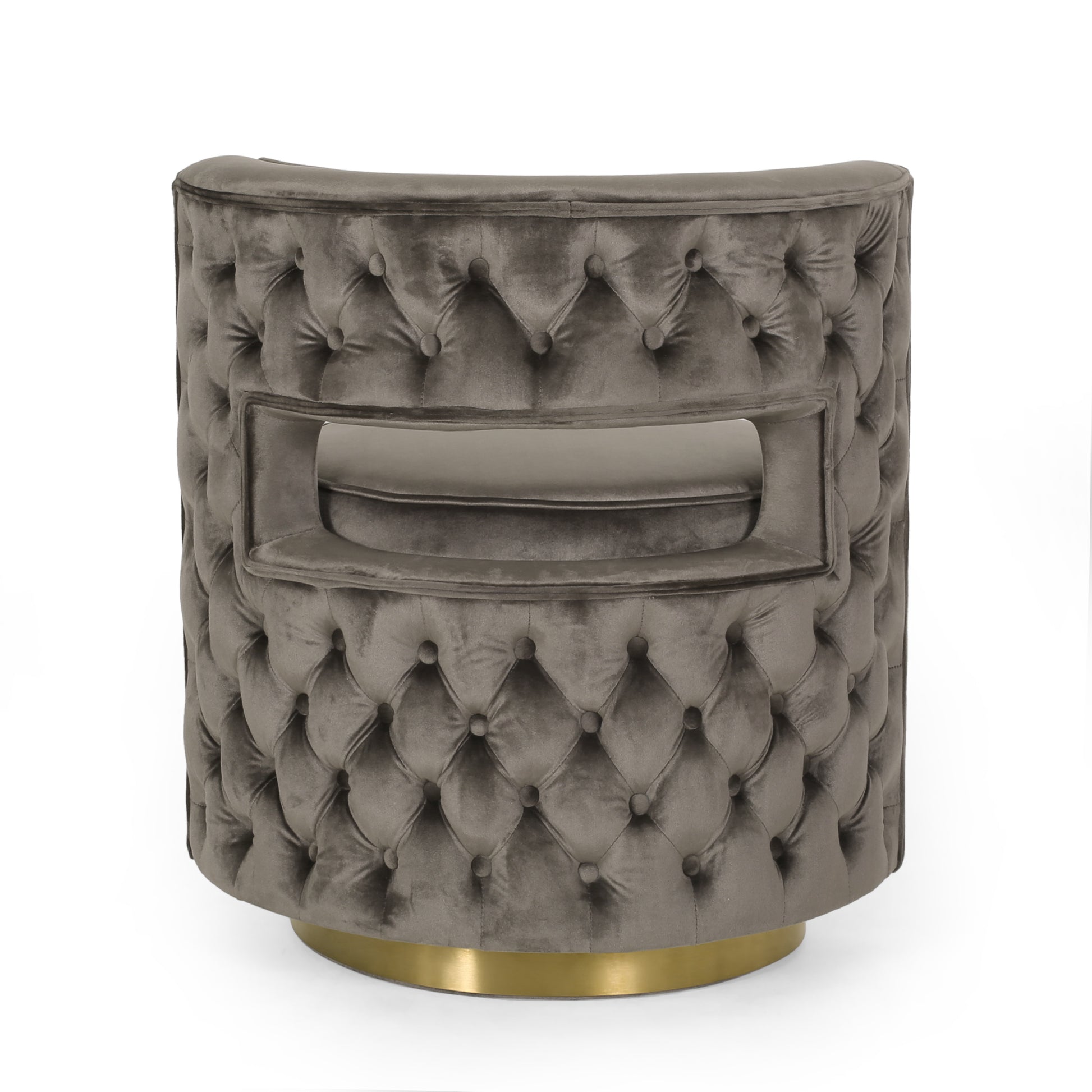 Swivel Arm Chair Grey Fabric