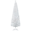 Homcom 6' Artificial Pencil Christmas Tree, Slim Xmas Tree With 390 Realistic Branch Tips And Plastic Stand, White White Plastic