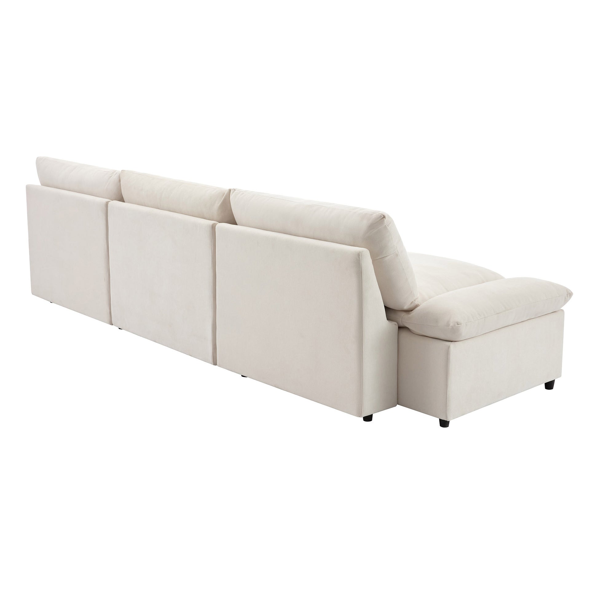 119.5'' 3 Seater Sofa With 2 Storage Unitsfor Living Room, Office, Apartment Beige Polyester 3 Seat