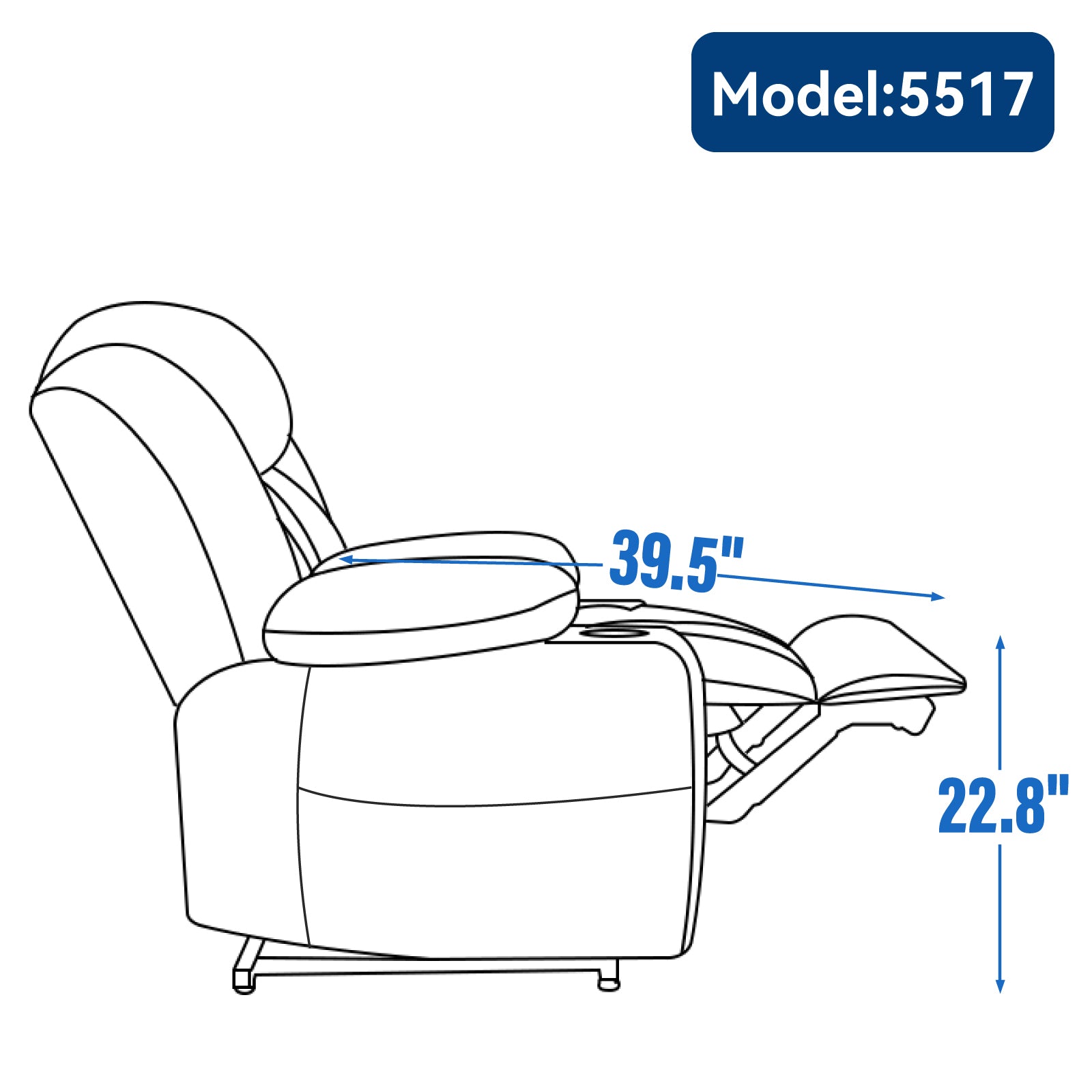 Up To 350 Lbs Chenille Power Lift Recliner Chair, Heavy Duty Motion Mechanism With 8 Point Vibration Massage And Lumbar Heating, Usb And Type C Ports, Stainless Steel Cup Holders, Blue White Metal Primary Living Space Heavy Duty Pine Blue Chenille Power