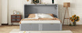 Queen Size Murphy Bed Wall Bed With Drawer And A Set Of Sockets & Usb Ports, Pulley Structure Design, Gray Queen Gray Plywood
