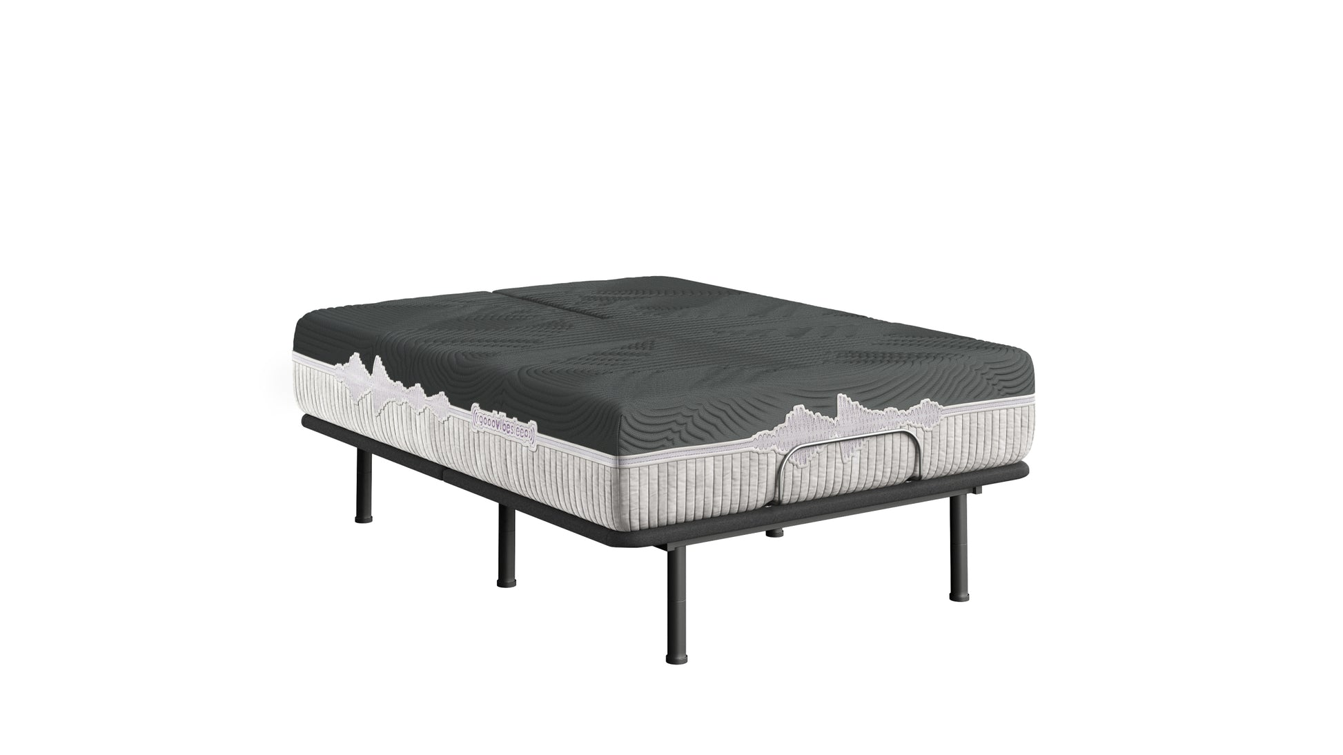 Goodvibesleep Calm Mattress And Adjustable Base Comfort Ensemble, King Size Gray Foam Spring King