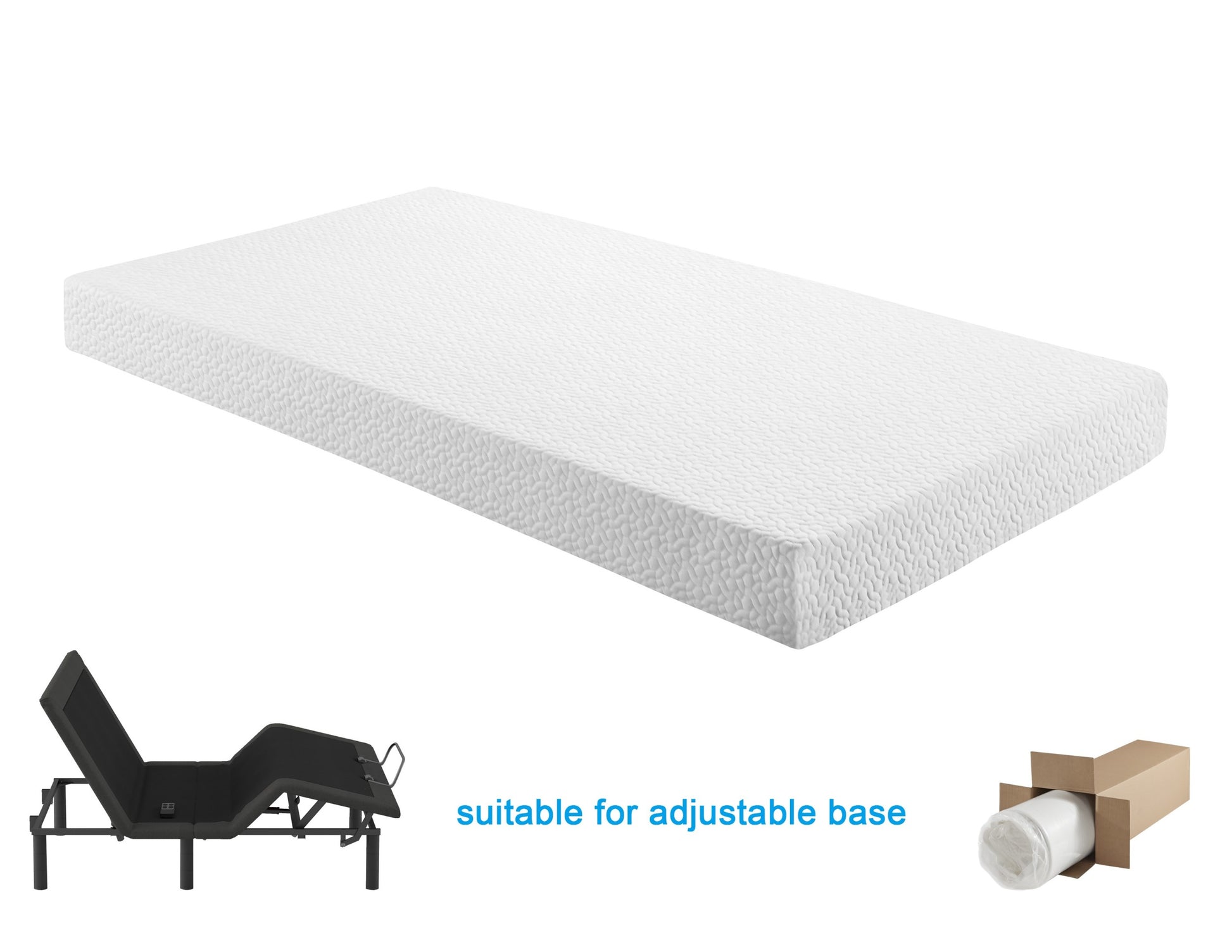 10 Inch Queen Size Bed Mattress Gel Infused Memory Foam Mattress, Firm, White, Mattress In A Box White Bedroom Foam Queen