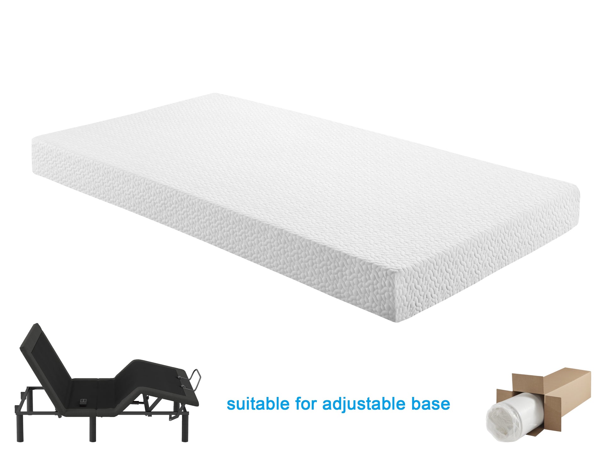 10 Inch Full Size Bed Mattress Gel Infused Memory Foam Mattress, Firm, White, Mattress In A Box White Bedroom Foam Full