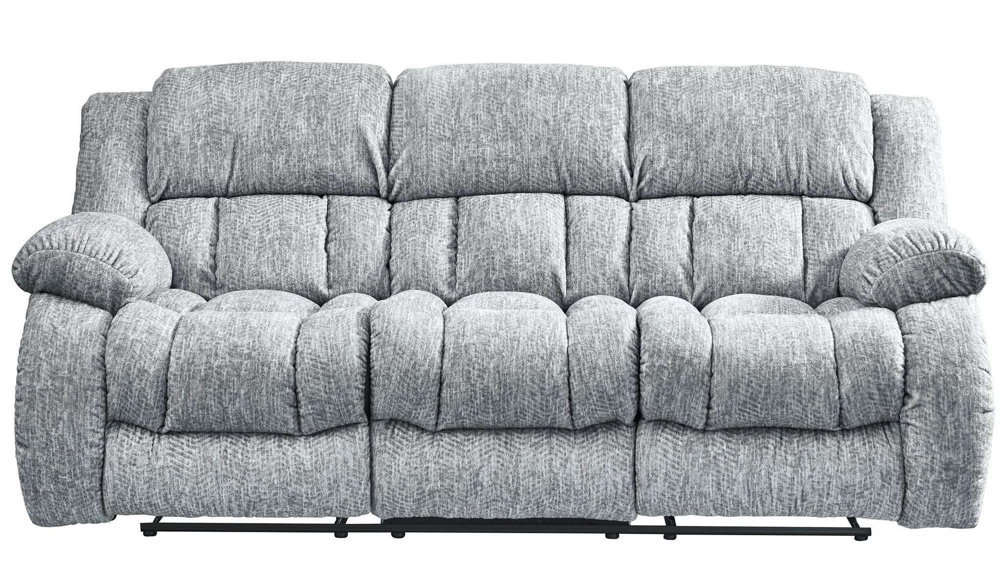 Stonic Grey Reclining Sofa Gray Fabric 3 Seat