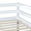 Solid Wooden, Solid Rubber Wooden Twin Over Twin Loft Bed With Ladder, With Bed Platform Of Strengthened Slats,White Twin White Rubber Wood