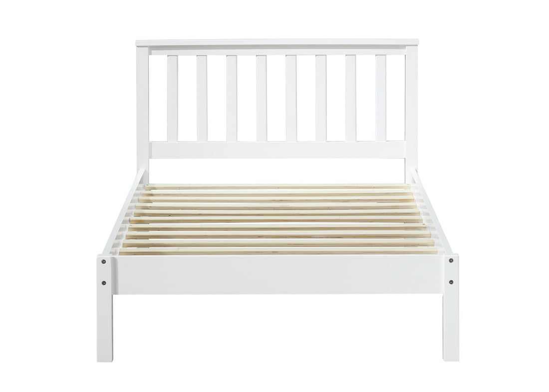 White Twin Bed Box Spring Not Required Twin White Wood White Wood