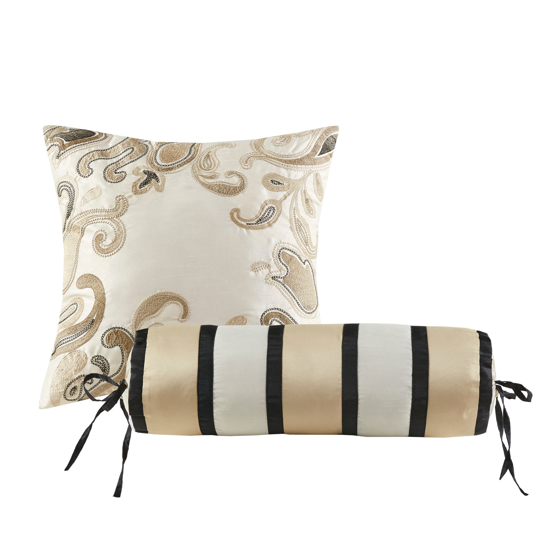 5 Piece Jacquard Bedspread Set With Throw Pillows Black King King Black Cotton