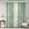 Palm Leaf Burnout Window Sheer Sage Green 50X95