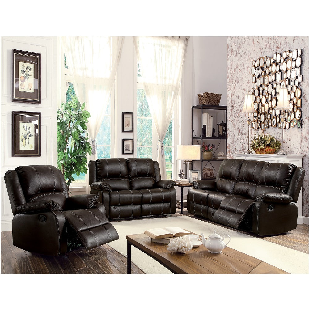 Zuriel Motion Loveseat, Brown Synthetic Leather Lv52281 Brown Upholstered