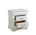 Louis Philippe White Finish Nightstand White Synthetic Wood