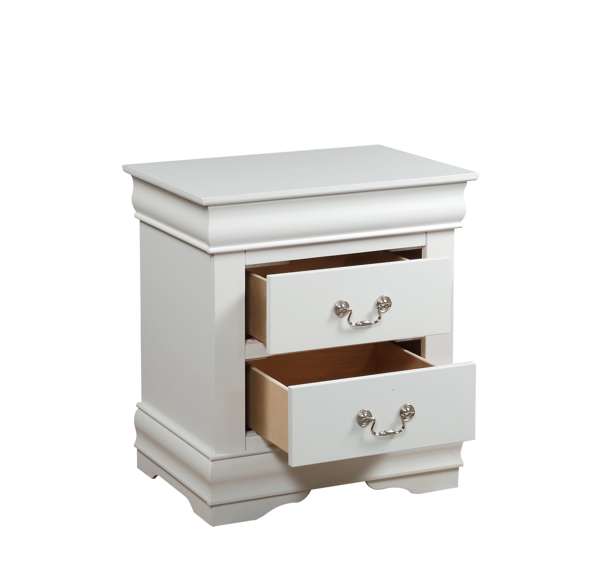 Louis Philippe White Finish Nightstand White Synthetic Wood