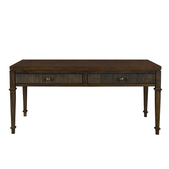 Fluted 2 Drawer Coffee Table Brown Mdf