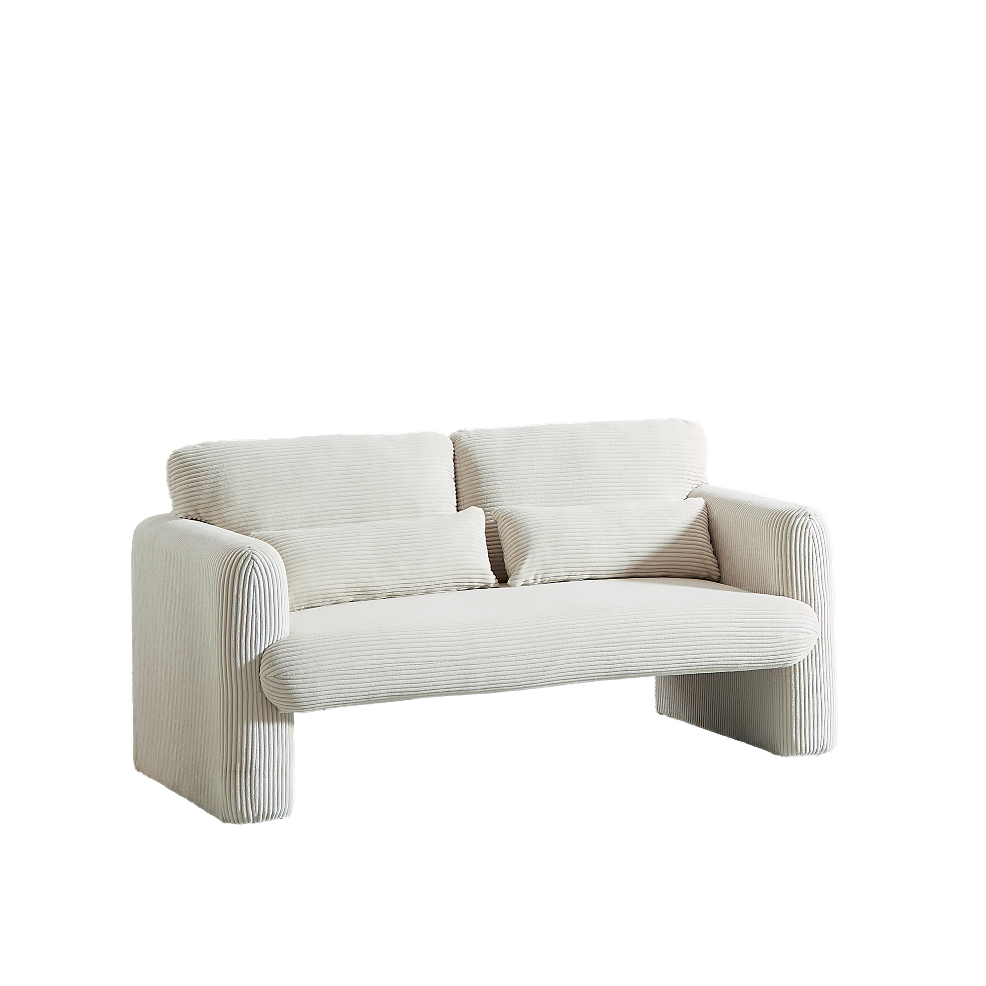60"Corduroy Fabric Loveseat Sofa With 60"Loveseat Sofa, Modern Sofa With Support Pillow, For Apartment, Office, Living Room & Bedroom Beige Corduroy 2 Seat