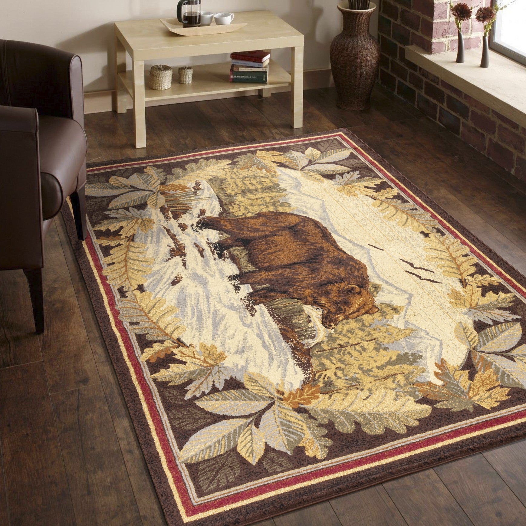 Nature'S Nest Gc Cbl3008 Multi 2 Ft. 7 In. X 7 Ft. 3 In. Lodge Area Rug Brown Polypropylene