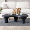 47.24'' Fiberglass Cloud Coffee Table For Living Room Vintage Table With 3 Support Legs,Matte Black Table Front Of The Sofa, Irregular Center Table,No Need Assembly Matt Black Fiberglass