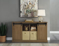 Lincoln Farmhouse 60 Inch Tv Stand For Tvs Up To 65 Inches, Classic Walnut Finish Brown 60 69 Inches Mdf Mdf