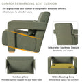Mirod Sleek Right Angle Armrests, Ergonomic Lumbar Support, Square Wooden Block Legs, Inclined Seat For Comfort, Artistic Statement Piece For Living Room,Bedroom And Study Green Boucle