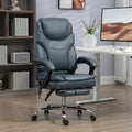 Vinsetto Pu Leather Massage Office Chair With 6 Vibration Points, Heated Reclining Computer Chair With Adjustable Height, Footrest, Gray Gray Pu Leather