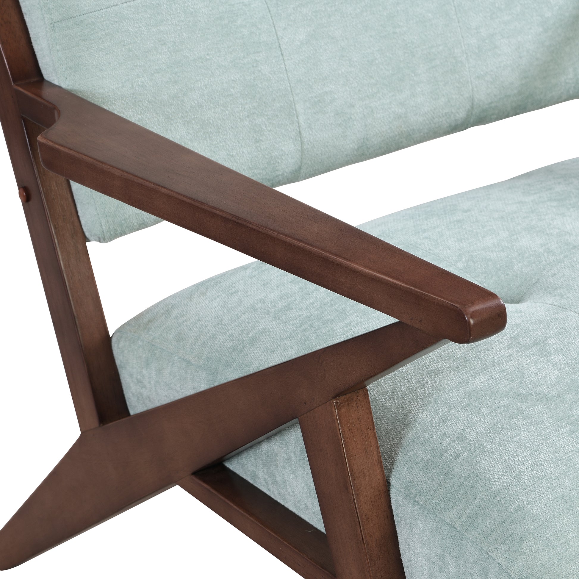 Scandi Comfort Lounge Chair Green Solid Wood Mdf