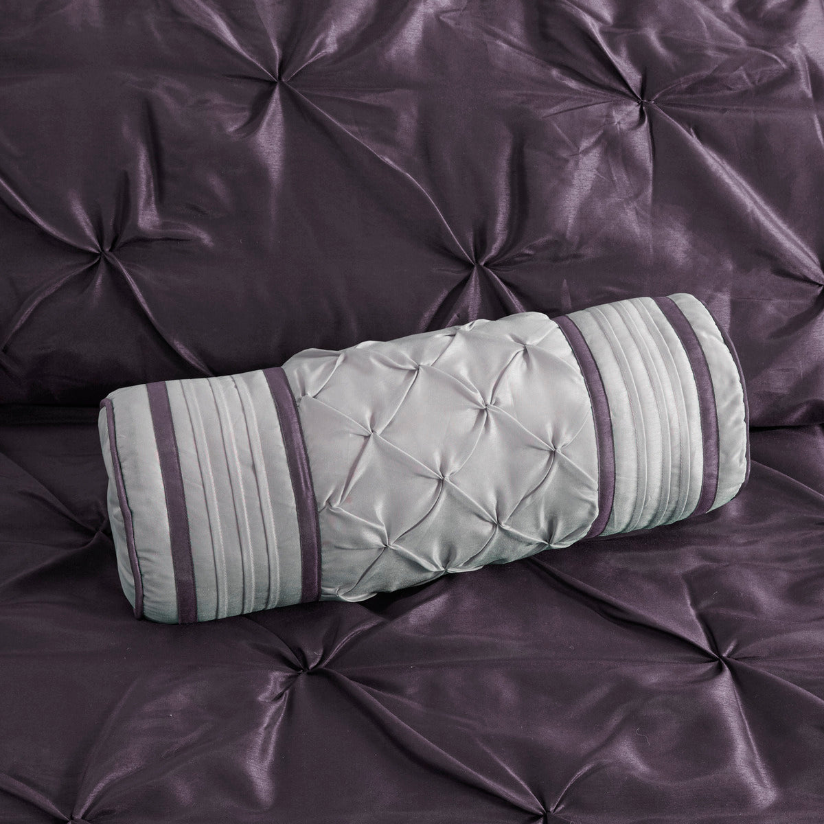 7 Piece Tufted Comforter Set Plum King King Plum Polyester
