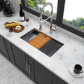 Gunmetal Black Workstation Kitchen Sink 28