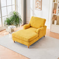 Modern Mid Century Indoor Oversized Chaise Lounger Comfort Sleeper Sofa With Soild Wood Legs Yellow Foam 1 Seat