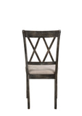 Claudia Ii Beige Fabric & Weathered Gray Finish Side Chair Set Of 2 Beige,Gray Fabric,Synthetic Wood