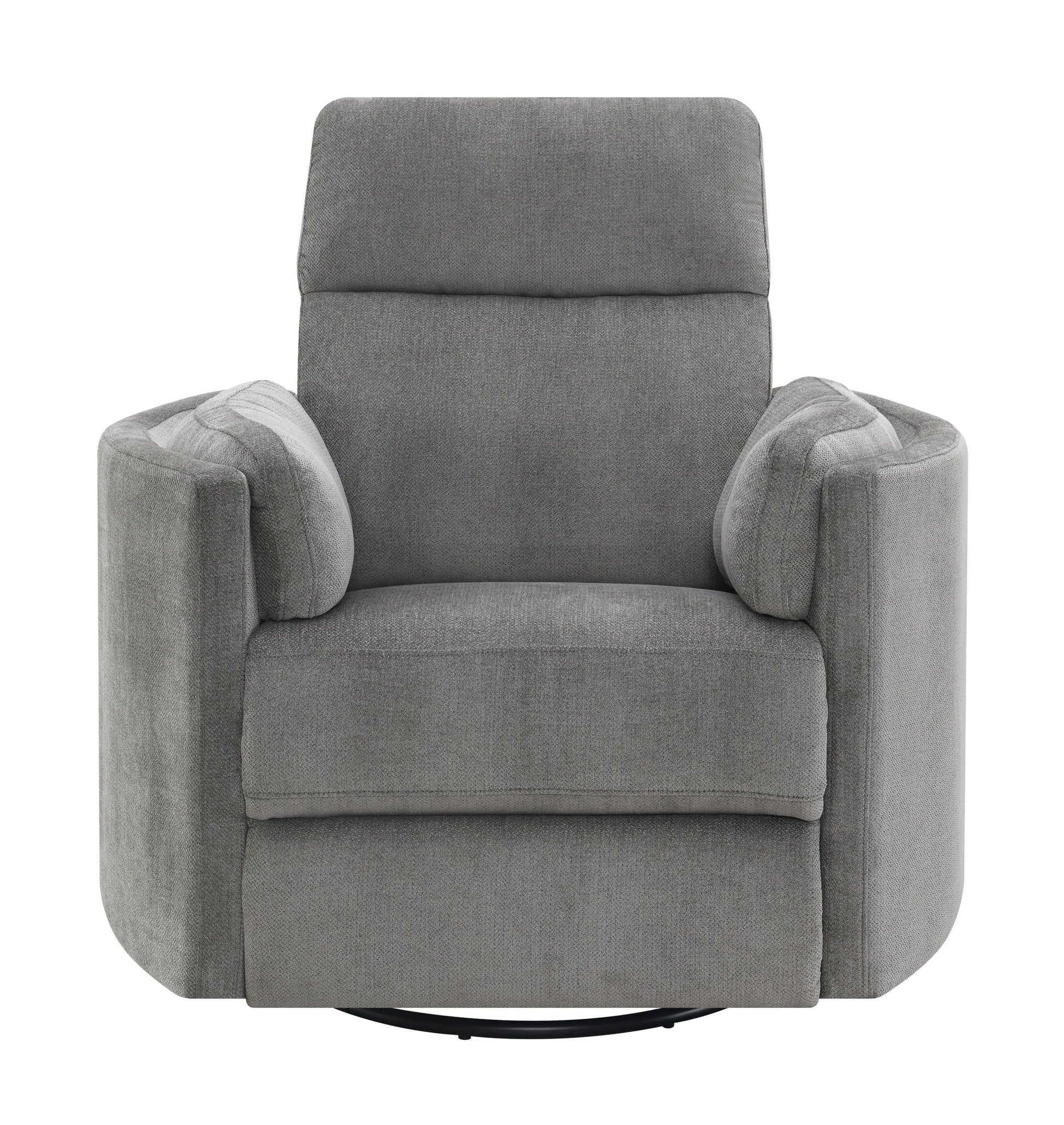 Sagen Glider Recliner W Swivel, Charcoal Chenille Lv01879 Charcoal Chenille