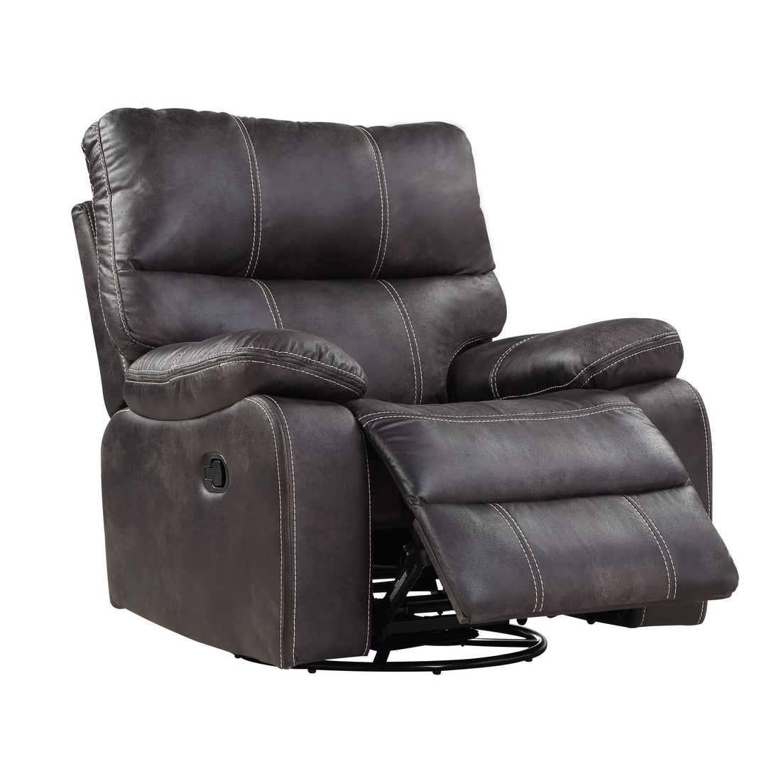 Hooper Gray Swivel Gliding Recliner Gray Foam Engineered Wood