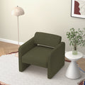 Green Single Sofa Chair, Upholstered Comfortable Chair With Armrests, For Dining Room Bedroom Living Room Reception Green 30.9