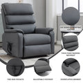 Grey Cat Proof Leather Dual Motor Infinite Position Up To 350 Lbs Power Lift Recliner Chair With Power Remote, Heat Massage And Heavy Duty Motion Mechanism White Metal Primary Living Space Heavy